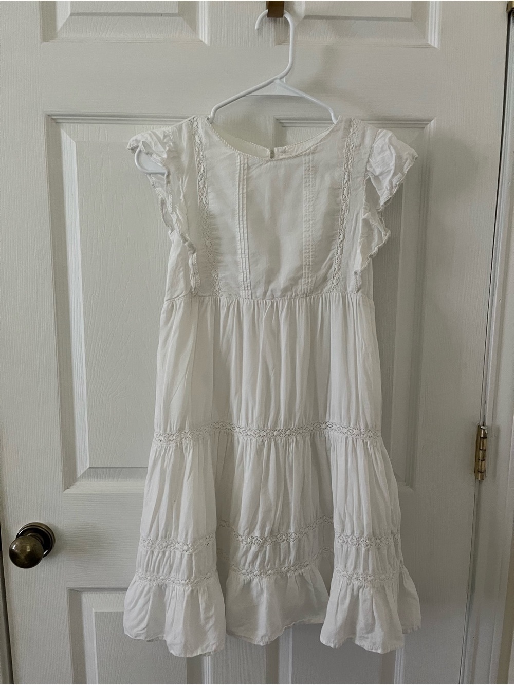 H&M White Ruffle Tiered Dress